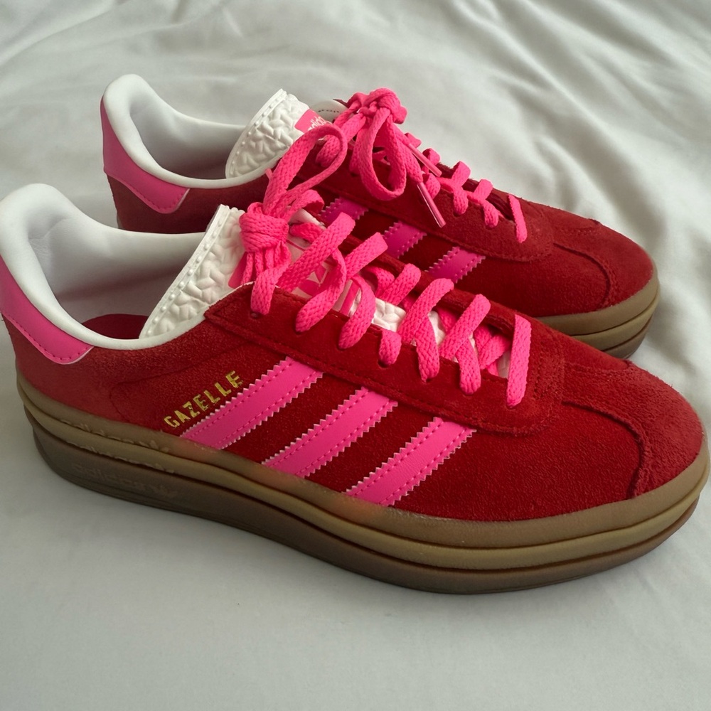 Adidas Gazelle Bold Shoes red pink women’s 6.5